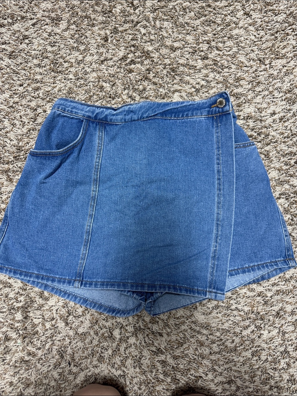 Wishlist Medium Blue Denim Wrap Skort Shorts